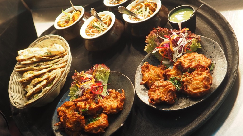 Traditional Indian thali spread